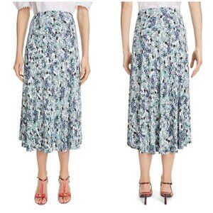 ERDEM Floral Print Fluted A-Line Midi Skirt -US/10